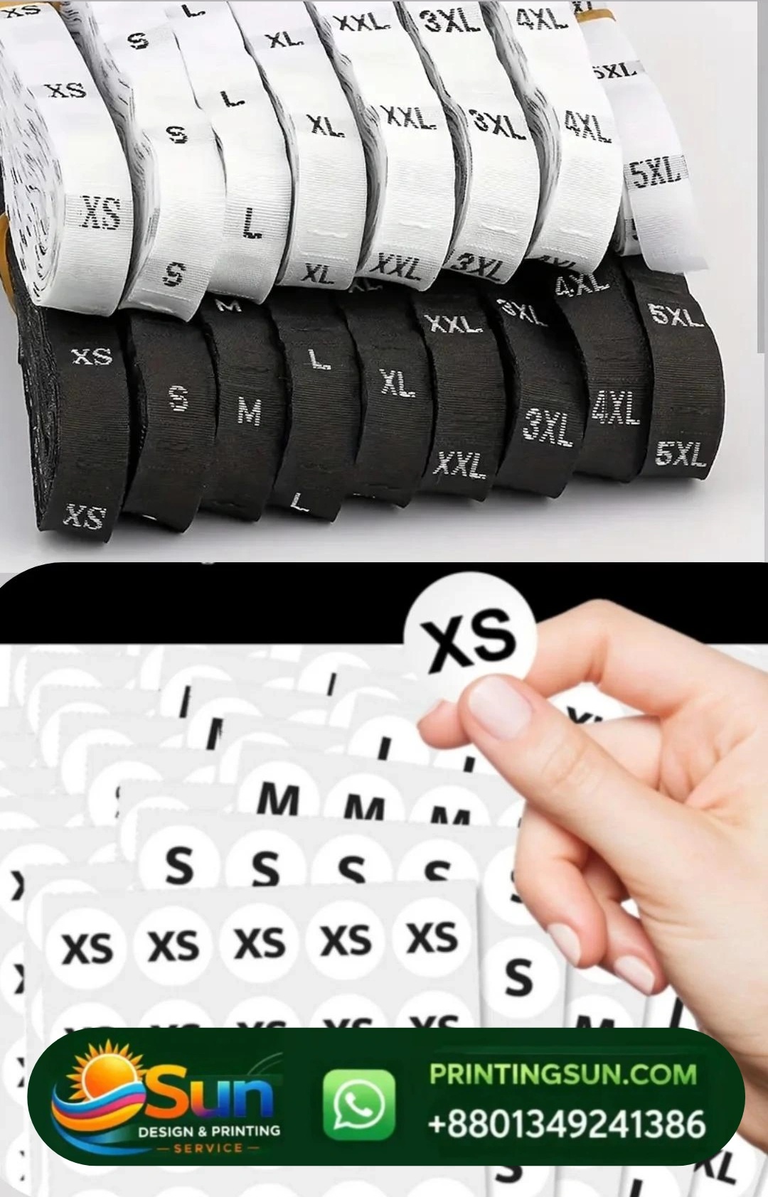 Size Label - সাইজ লেবেল প্রিন্ট ঢাকা | Garments Size Label Bangladesh