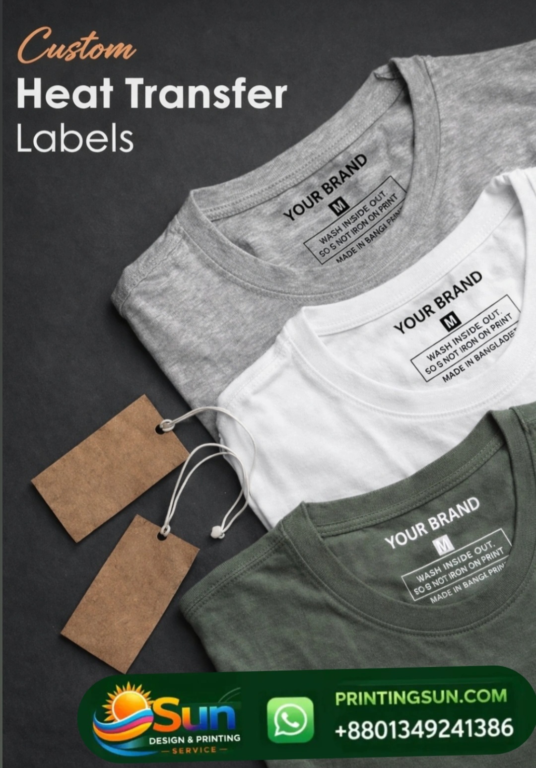 Heat Transfer Label - হিট ট্রান্সফার লেবেল প্রিন্ট ঢাকা | Garments Label Bangladesh