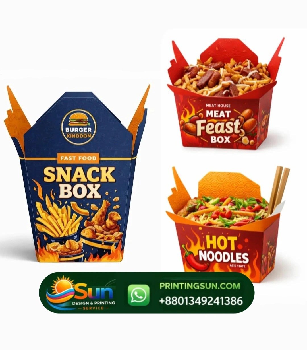 Noodle Box Meatbox - নুডলস বক্স মিট বক্স প্রিন্ট ঢাকা | Custom Noodle Box Bangladesh
