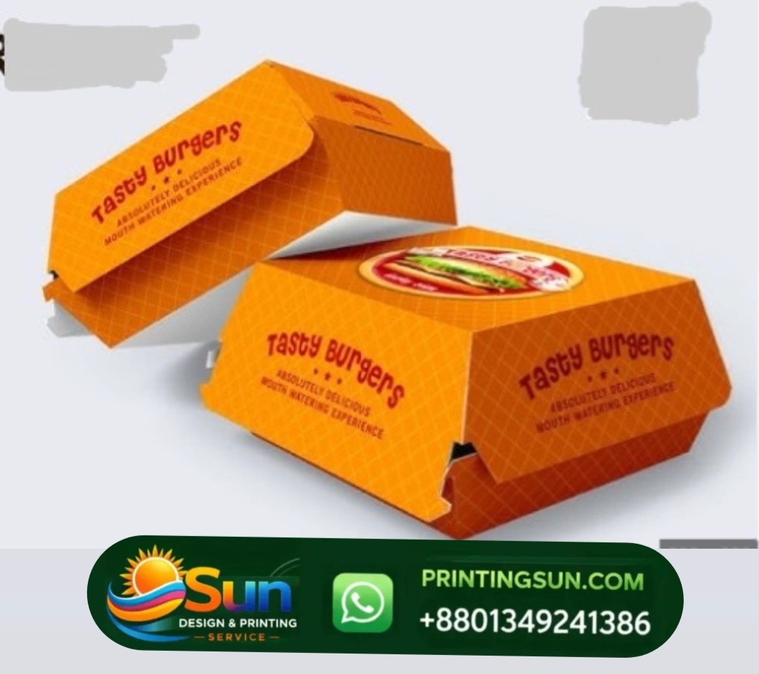 Burger Box - কাস্টম বার্গার বক্স প্রিন্ট ঢাকা | Food Packaging Box Bangladesh