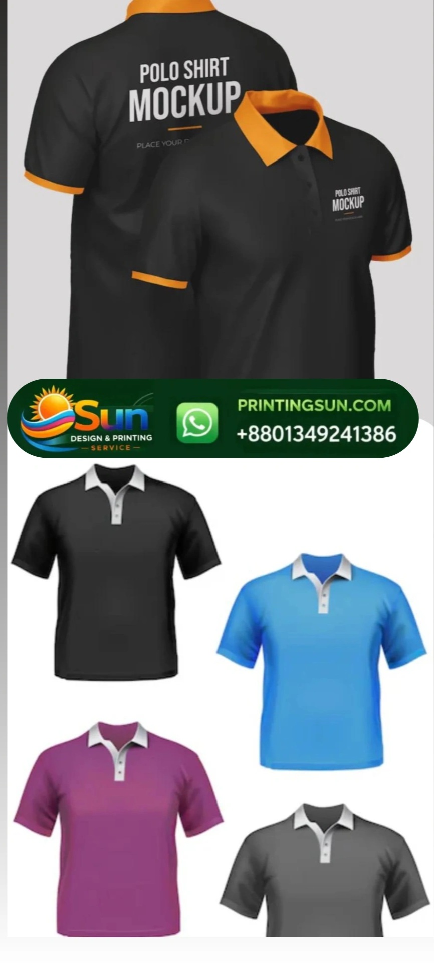 Custom Polo Shirt - কাস্টম পোলো শার্ট প্রিন্ট ঢাকা | Corporate Polo Bangladesh