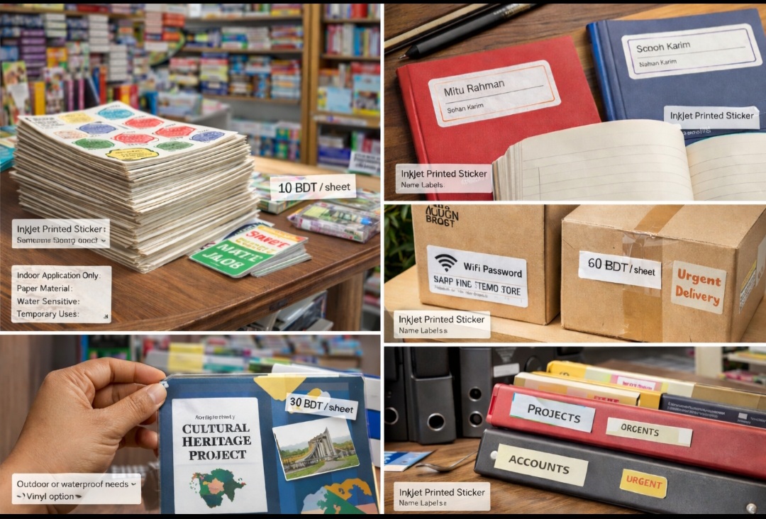Inkjet Sticker - ইঙ্কজেট স্টিকার প্রিন্ট ঢাকা | Custom Sticker Printing Bangladesh