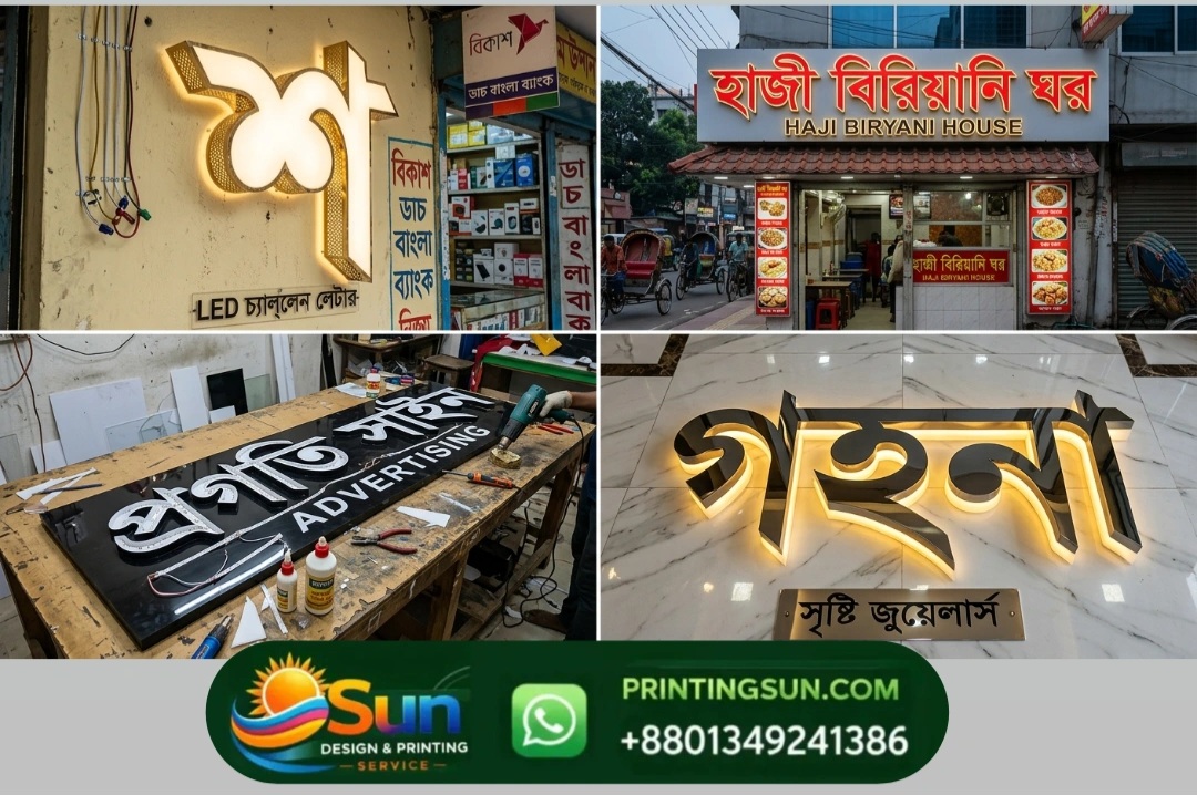 LED Channel Letter Sign - LED চ্যানেল লেটার সাইনবোর্ড ঢাকা | Acrylic Letter Sign Bangladesh