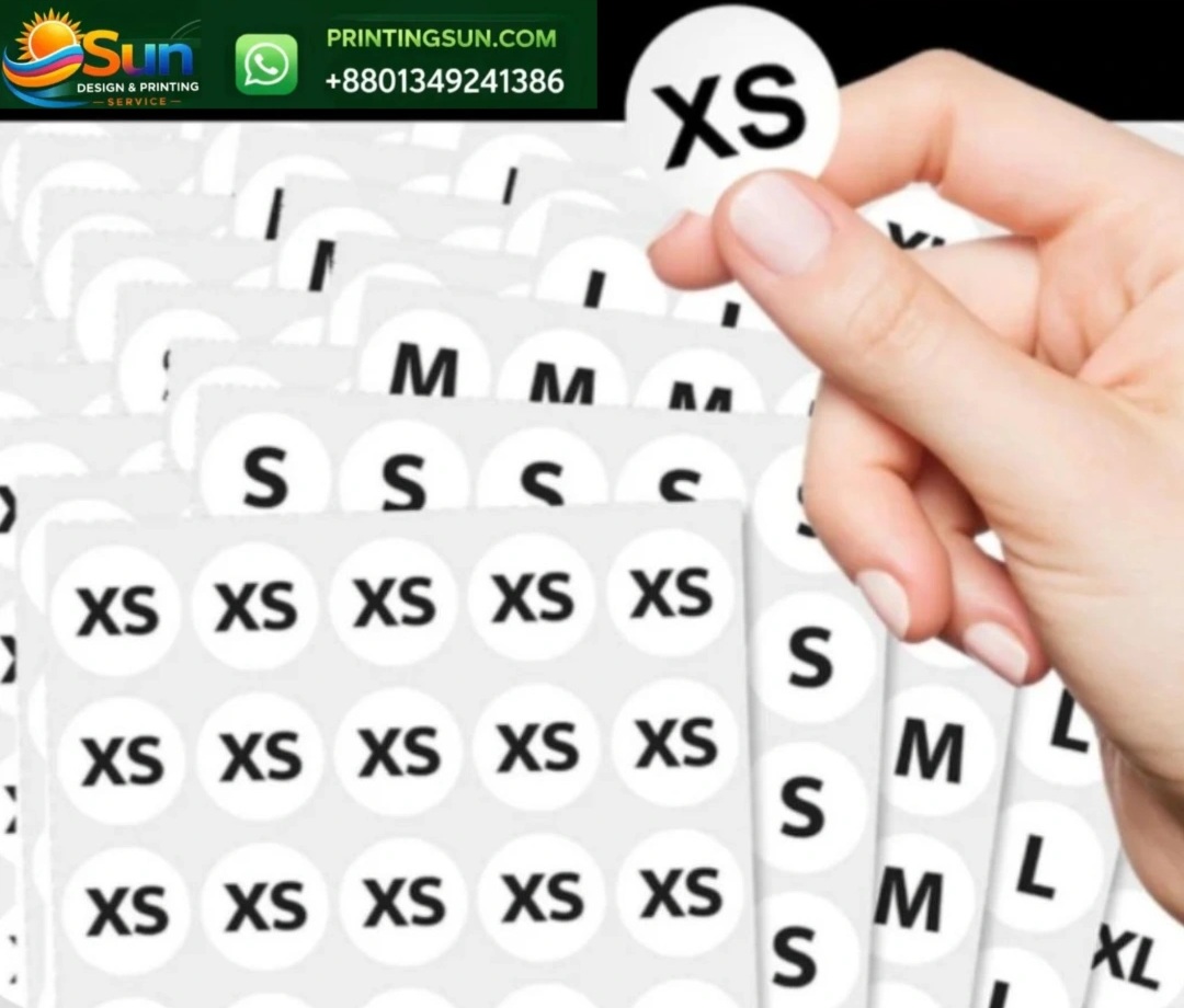 Size Sticker - সাইজ স্টিকার - Garment Size Label Dhaka Bangladesh | Sun Printing
