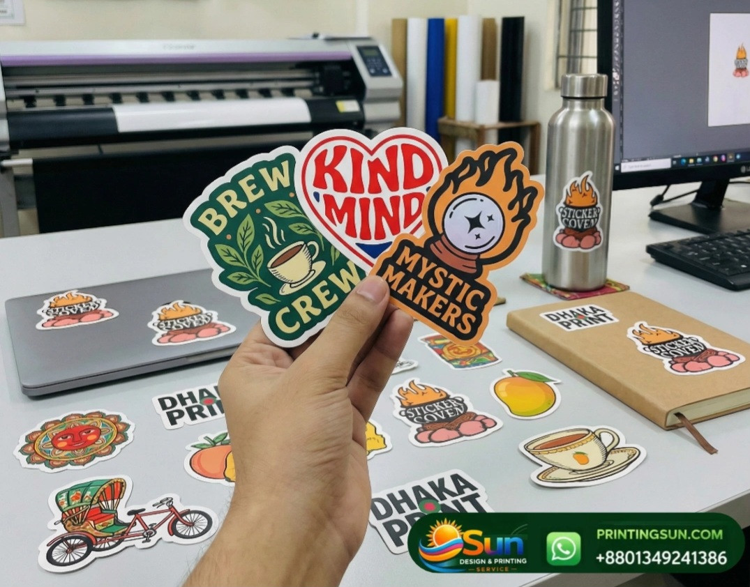 Die-cut Sticker - ডাই-কাট স্টিকার প্রিন্ট ঢাকা | Custom Shape Sticker Bangladesh