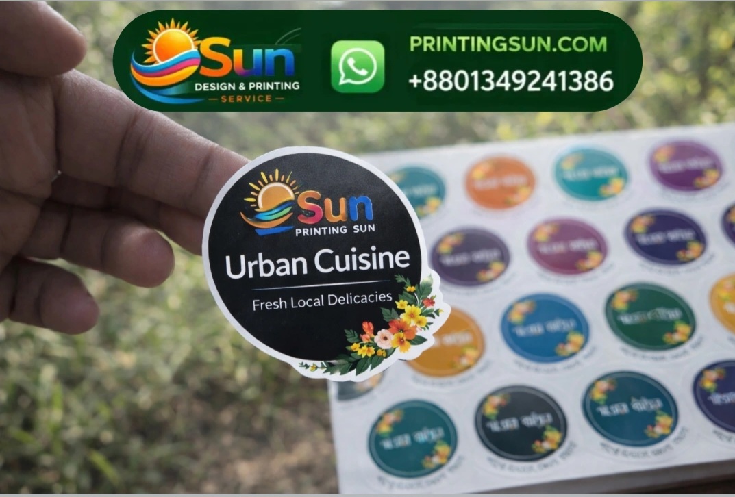 Die-cut Sticker Custom Design - ডাই-কাট স্টিকার কাস্টম ডিজাইন - Dhaka Bangladesh | Sun Printing
