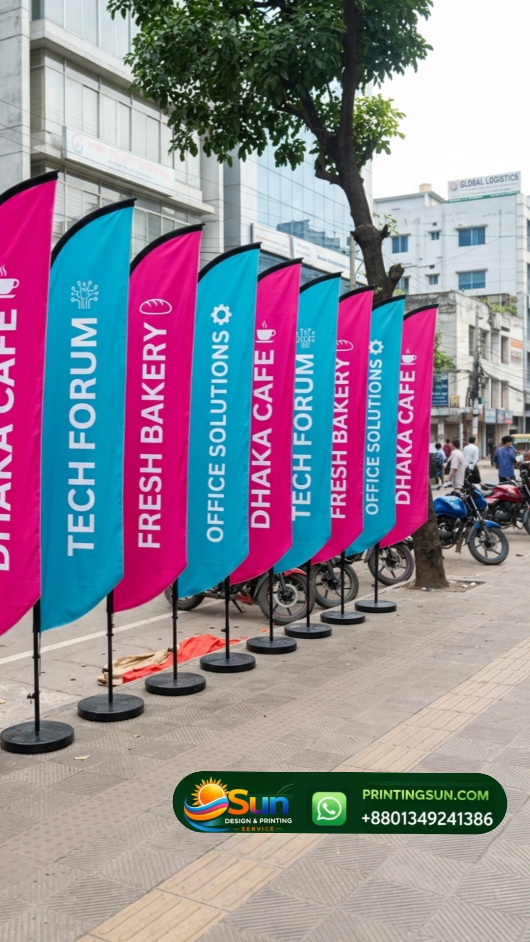 Flag Stand Feather Teardrop Bangladesh Banner