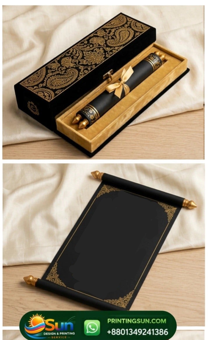 Scroll & Box Wedding Card - স্ক্রল ও বক্স বিয়ের কার্ড ঢাকা | Scroll Wedding Card Bangladesh