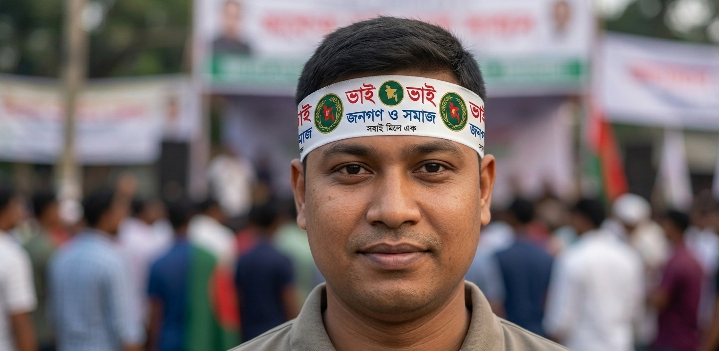মাথার ব্যাজ ক্যাম্পেইন হেডব্যান্ড | Campaign Headband with custom print for political rally
