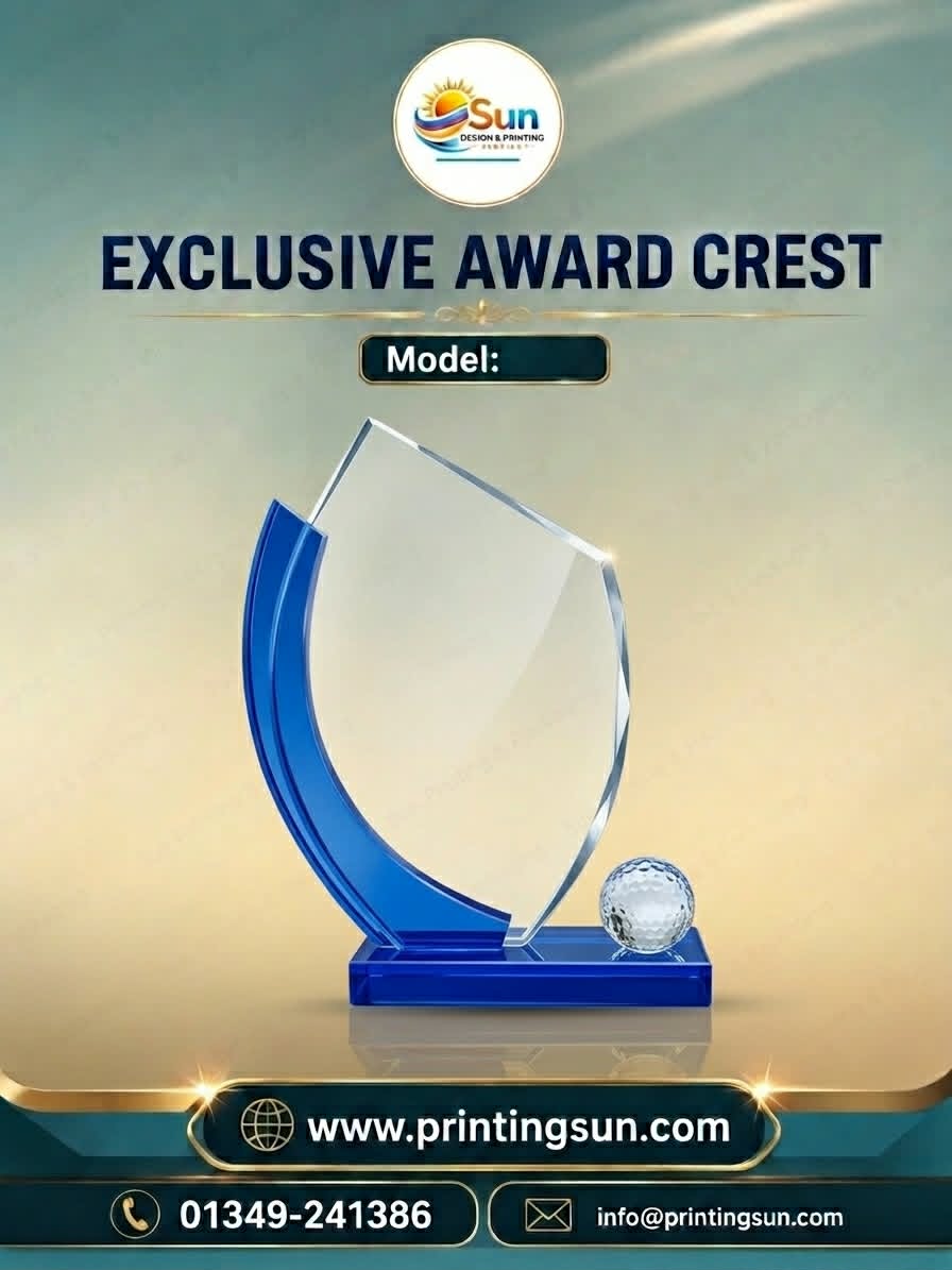 Exclusive Glass Award Crest - Model 07
